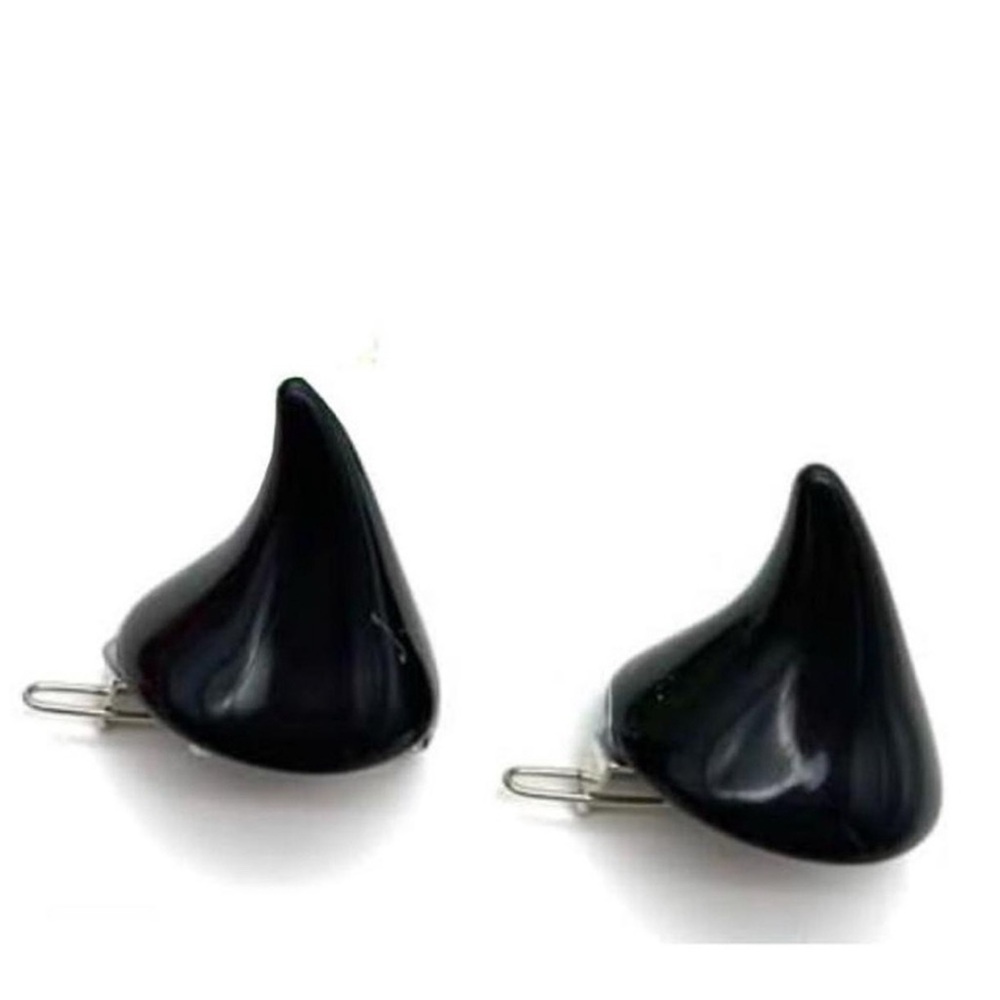 Black Devil Horns hair clips